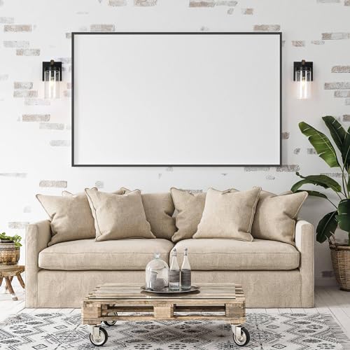 KSANA Black Wall Sconces, Farmhouse Faux Wood Wall Light Fixtures with Seeded Glass Shade for Bedroom, Bathroom, Living Room KSANA