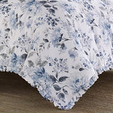 Laura Ashley Home - King Comforter Set, Reversible Cotton Bedding with Matching Shams, Stylish Home Decor for All Seasons (Chloe Blue, King) Laura Ashley