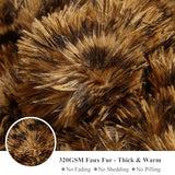 XeGe Cheetah Print Fluffy Faux Fur Duvet Cover Set, 3 Pieces Soft Plush Shaggy Fuzzy Bedding Set(1 Faux Fur Leopard Print Comforter Cover + 2 Furry Pillowcases), Zipper Closure(Queen, Brown) XeGe