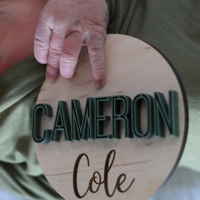 Baby Name Announcement Disc, Personized Sign For Photo Props, Hospital Name Sign, Baby Shower Gift WoodArtSupply