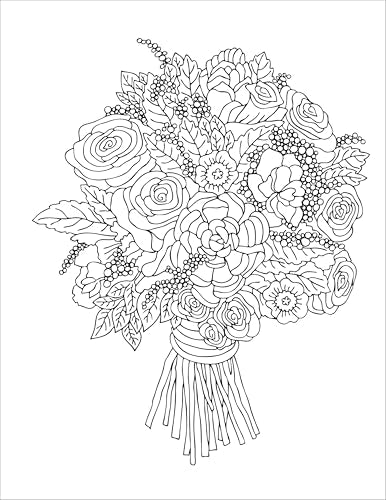 Stress Relief Flower Coloring Book For Adults: Beautiful and Relaxing Floral Designs, Arrangements, and Bouquets WoodArtSupply