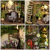 DIY Miniature House Kit, CUTEROOM Mini House Kit for Adult to Build, Wooden Dollhouse Making Kit with Furniture, Christmas Birthday Gifts (Forest Wonderland)
