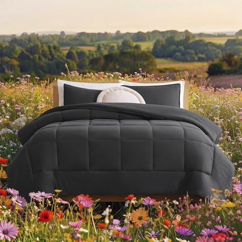 UGG Leonora Comforter Set with 2 Pillow Shams Lightweight Down Alternative Blanket Reversible Cozy Warm All Season Washable and Hypoallergenic Bedding Set, Full/Queen, Charcoal Grey UGG
