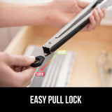 Gorilla Grip Stainless Steel Heat Resistant Kitchen Tongs for Cooking, 9 + 12 Inch, Set of 2 BBQ Tong, Non Scratch Silicone Tip for Pan, Strong Grip, Grab Food, Toss Salad, Air Fryer, Pull Lock, Black Gorilla Grip