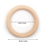 10 PCS 75mm Unfinished Wooden Rings for Craft, 3 Inch Nature Solid Wood for DIY Crafts Without Paint, Macrame Rings for Pendant and Connectors Jewelry Making PONGJA