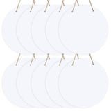 10 Pcs 10" Round Sublimation Door Hanger Blanks, White Hardboard MDF Wood Blanks, Unfinished Circle Sublimation Sign Blanks with Rope for Wall Hanging, Heat Press Machine Printing, Craft DIY Projects LOPOO