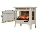 duraflame Freestanding Electric Fireplace Stove Heater with 3D Flame Effect for 1,000 Sq. Ft. Room, Cream Duraflame