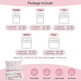 Erosebridal Cute Pink Bow Twin Bedding Set for Girls,Ribbon Bow Knot Comforter Set for Kids Kawaii Room Decor,Princess Bowknot Bed Set Girly Pink Bows Bedding Comforter Sets,1 Pillowcase Erosebridal