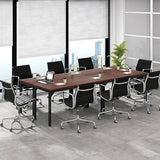 COSTWAY Conference Table Set of 6, 55” x 24” Large Meeting Room Table W/Heavy Duty Steel Frame, 4.5FT Modern Computer Desk for Home, Office, Conference Room, Easy Assembly (6) COSTWAY