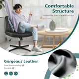OLIXIS Criss Cross Legged Chairs Armless No Wheels Wide Seat Height Adjustable Swivel Padded PU Leather Home Office Desk Seating for Bedroom, Student, Study Room OLIXIS