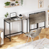 Elephance Folding Desk No Assembly Required 31.5" Small Foldable Computer Desk for Small Spaces, Space Saving Study Writing Office Desk Foldable Table for Home Office Black Oak Elephance