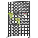 Outdoor Metal Privacy Screen with Stand 72" H x 46" W Freestanding Decorative Privacy Fence and Garden Divider, Portable Divider Screens for Deck Patio Balcony Garden Outdoor & Indoor (Cross Shaped) pozdeg