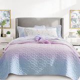SCHNAUZER HOME Twin Size 2 Piece Quilt Set, Bailey Printed Bedding Coverlet Set, Lightweight Soft Reversible Bedspread Sets for All Season (1 Quilt & 1 Pillow Shams) SCHNAUZER HOME