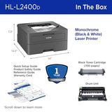 Brother HL-L2400D Compact Monochrome Laser Printer, USB Required (Cable not Included), Black & White Output | Includes Refresh Subscription Trial(1), (Renewed Premium) Brother