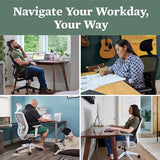 HON Altern Ergonomic Office Chair with Headrest, Arms, Foam Cushion Seat, Mid Back Home Office Desk Chair Comfy, Gaming Chair, Height Adjustable Arms, Synchro-Tilt, Seat-Slide, White Frame, Frost HON