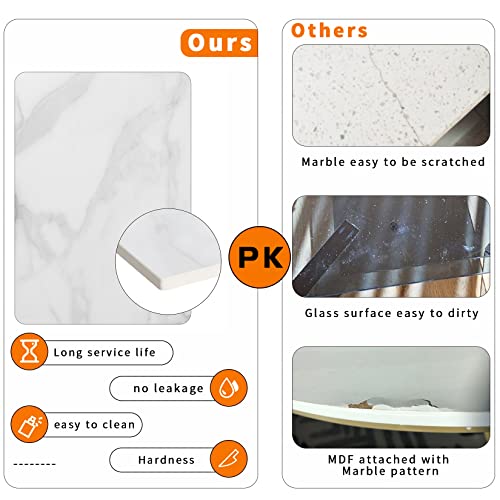 Wisfor Console Entry Table: Luxurious Console Entryway Table with Sintered Stone with Metal Frame for Foyer Decor, Living Room Sofa Side Table (White) Wisfor