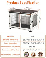 Piskyet Dog Crate Furniture Barn Door Dog Crate for Large Dogs Up to 60 lbs,Sliding Door Dog Crate Modern Decorative End Side Table Nightstand Piskyet
