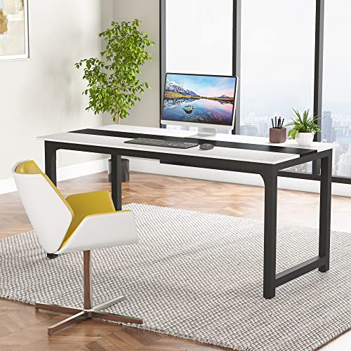 Tribesigns Modern Computer Desk, 70.8 x 31.5 inch Large Office Desk Computer Table Study Writing Desk Workstation for Home Office, Conference Room - WoodArtSupply