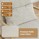 Claiks Mid-Century Modern Accent Chair, Living Room Armchair with Solid Wood Frame & Lumbar Pillow, Comfy Upholstered Lounge Chair for Bedroom, Office, Linen-Like Fabric, Light Gray Claiks