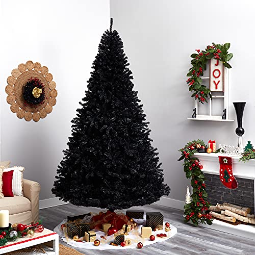 Nearly Natural 10ft. Black Artificial Christmas Tree with 950 Clear LED Lights and 3056 Tips