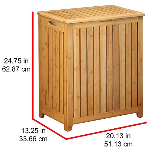 Oceanstar Spa-Style Bamboo Laundry Hamper Oceanstar