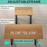 JWX 4-Leg Standing Desk Frame with Dual Motors, Electric Height Adjustable Desk Base, Heavy Duty 330 lbs Load, Fits Desktop 39″–79″, Anti-Collision, Memory Presets, Black Frame Only JWX