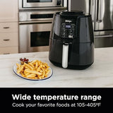 Ninja Air Fryer, Roast, Bake, Air Fry, Roast, Broil, Reheats, & Dehydrates, 4-in-1, Fries, Frozen Food, Veggies, and Juicy Meat, Less Oil, Easy Meals, Healthy Meals, Compact, 4 QT, Grey, AF101 Ninja