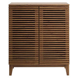 Modway Render Mid-Century Modern Wine Rack Storage, Bar Cabinet, Walnut Modway