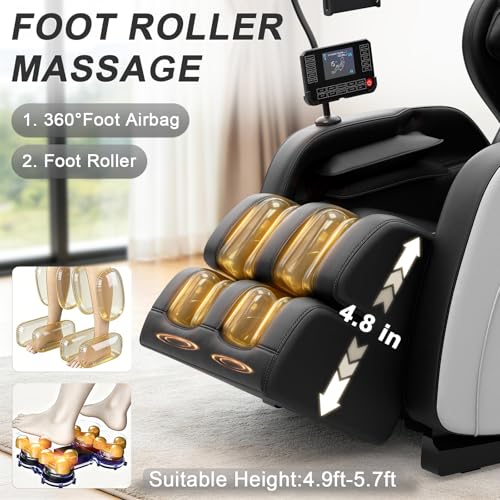 Megashock SL Track 2026 Massage Chair Full Body, Zero Gravity Massage Chair with Back Heat, 12 Fixed Rollers, Foot Massage, Airbag Massage and Bluetooth Speaker for Home and Office Megashock