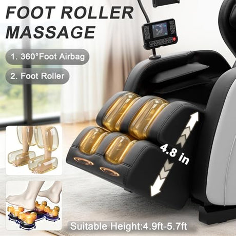 Megashock SL Track 2026 Massage Chair Full Body, Zero Gravity Massage Chair with Back Heat, 12 Fixed Rollers, Foot Massage, Airbag Massage and Bluetooth Speaker for Home and Office Megashock