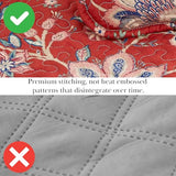 Southshore Fine Living, Inc. Oversized King Quilt Bedding Set, Jacobean Willow Floral Quilt Set with 2 Matching Pillow Shams, Lightweight California King Bed Spread, Soft Microfiber Fabric, Red Southshore Fine Living, Inc.
