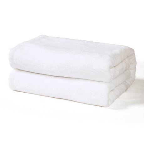Exclusivo Mezcla Fleece Throw Blanket for Couch, Super Soft and Warm Blankets, White Throw All Season Use, Cozy, Plush, Lightweight, 40x50 Inches Exclusivo Mezcla
