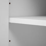 95.5" W Wall Unit Entertainment Center with Bookshelves for TVs up to 80", Modern TV Stand Media Console with Cabinets, Tempered Glass Doors and Adjustable Shelves for Living Room (White#027) Brabrety