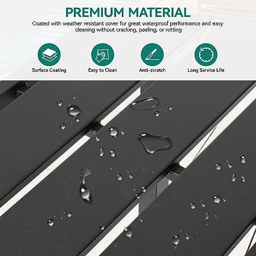 YITAHOME 39" Weatherproof Outdoor Bar Table - Sturdy Black Patio Table for Garden, Balcony, Poolside YITAHOME