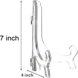 HESTYA 6 Pack 7 Inch Acrylic Easel Stand, Display Stand, Plate Holder for Display, Photo Holder Picture Frame Book(Clear) HESTYA