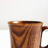 Handmade Wooden Coffee Cup Tea Cups Drinking Wood Mug with Handle for Beer/Coffee/Milk (Typ 2) HomeImpel