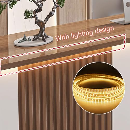 Modern L-Shaped Reception Desk, Front Office Reception Counter for Lobby, Office, SOHO, Retail Stores – Modern Peception Desk,Durable & Easy to Install Generic