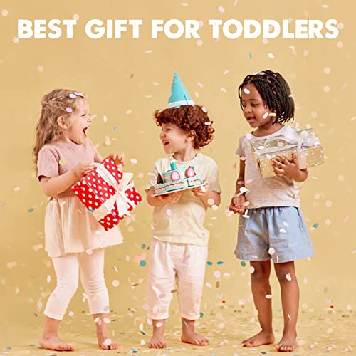 Wooden Play Food Sets for Kids Kitchen - 100% Wood 43 Pieces Kids Toy Food for Toddlers 3+ Year Old, Pretend Food Play Kitchen Accessories Set for Boys and Girls Tiny Land