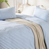 ROSE&RISY Twin Duvet Cover Set, 2 Pieces Soft Bedding Set, Breathable and Cooling,Includes 1 Duvet Cover, 1 Pillow Case (Blue Stripe, Twin) ROSE&RISY