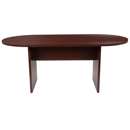 Flash Furniture Jones 6 Foot (72 inch) Oval Conference Table in Mahogany - WoodArtSupply