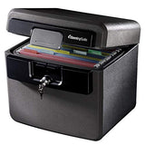 SentrySafe Black Fireproof and Waterproof Safe, File Folder and Document Box with Key Lock, Ex. 14.3 x 15.5 x 13.5 inches, HD4100 SentrySafe