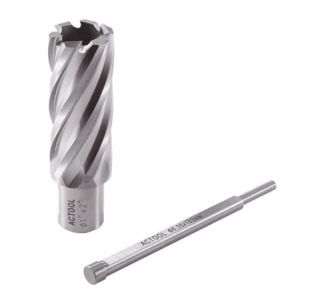 ACTOOL 1" Diameter × 2" Depth of Cut HSS ANNULAR Cutter with 3/4'' Weldon Shank ACTOOL