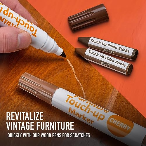 MeasuPro 34-Piece Furniture Repair Kit - Resin Wood Filler, Brushes, Markers & Scraper - Perfect for Stains, Scratches on Floors, Tables, Desks, MeasuPro