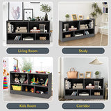 Tangkula 5-Cube Grey Open Bookshelf - Versatile 2-Tier Wooden Storage for Home and Kids Tangkula