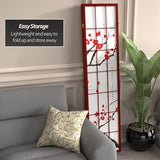 Red Lantern 6 ft. Tall Flower Blossom Divider - Rosewood - 3 Panels Red Lantern