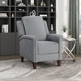 Lexicon Push Back Recliner Chair with Footrest, Reclining Sofa Armchair, Modern Chenille Fabric Recliner with Nailhead Trim for Living Room/Office/Apartment, Gray