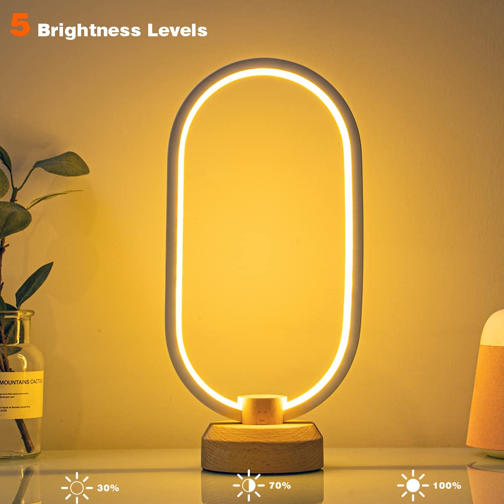 LONRISWAY Modern Desk lamp LED Wood Table Lamp, Bedroom Bedside Night Light, Dimmable Led Lighting, Creative Home Decor, Unique House warmging Gift LONRISWAY