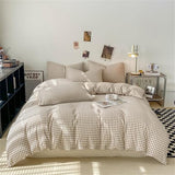 Nayoroom Gingham Duvet Cover Twin Size Brown Tan Plaid Checkered Comforter Cover Grid Farmhouse Bedding Set 2 Pcs Soft Breathable Washed Microfiber Gifts for Women Men Nayoroom