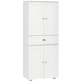 HOMCOM 72" Freestanding Kitchen Pantry Cabinet with 2 Large Double Door Cabinets and 1 Center Drawer, White HOMCOM