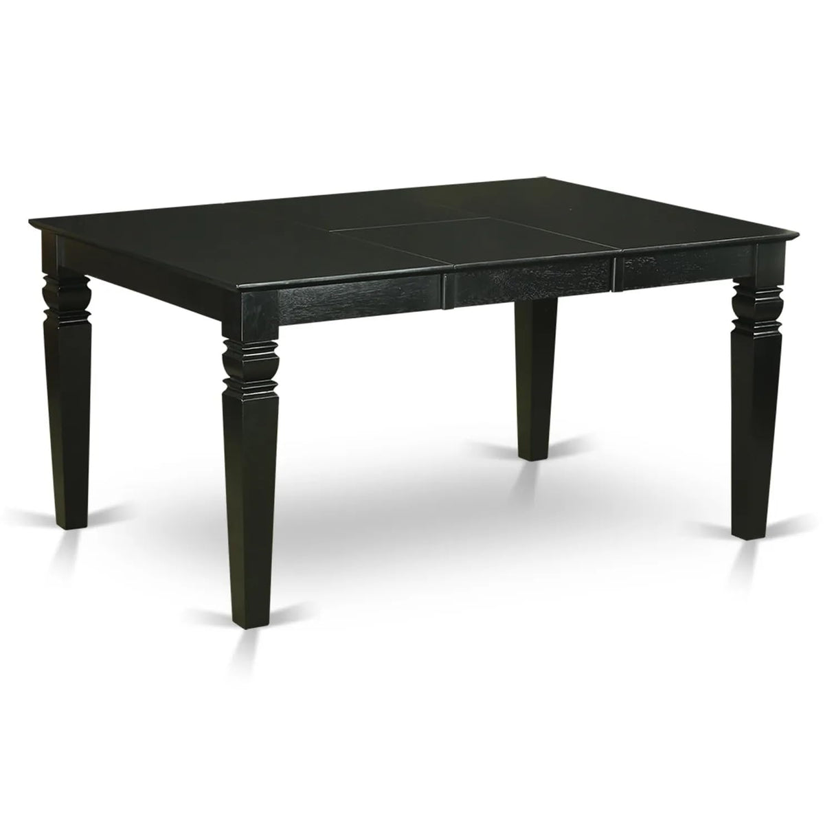 East West Furniture WEDA7-BLK-32 7 Piece Dining Set Includes a Rectangle Kitchen Table with Butterfly Leaf and 6 Upholstered Chairs, Black East West Furniture